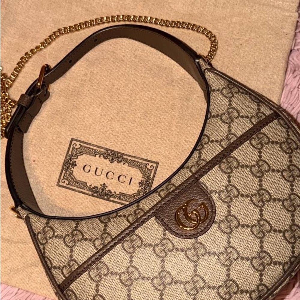 Gucci Classic Brown and Cream Shoulder Bag - Picture 2 of 10